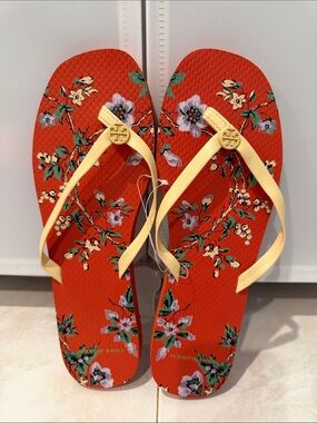 NWT Tory Burch Women’s Floral Flip Flops